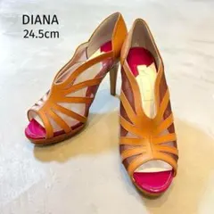 こぼ様専用　DIANA 美品✨ ダイアナ パンプス サンダル 本革 オープントゥ