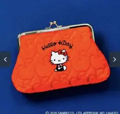 リンネル 2026年3月号増刊号付録のみハローキティ刺繍入りがま口ポーチ