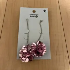 花形ピンクメタルピアスのサムネイル