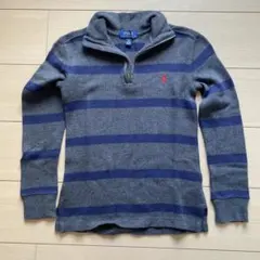 Polo Ralph Lauren ハーフジップセーター S グレー/ネイビー