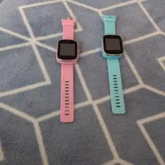 キッズスマートウォッチ 本体 ピンク 水色2個セット