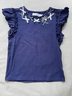 タルティーヌエショコラ　ネイビーフリルTシャツ　110cmのサムネイル