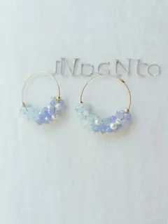 ブルーフープピアス