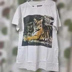 虎　トラ　 プリント Tシャツ フリーサイズ