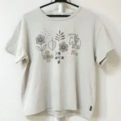 Moz 半袖Tシャツ 花＆葉っぱ柄 エルク　グレージュ　サイズLのサムネイル