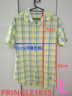 プリングル1815　メンズ半袖チェックシャツ　Lサイズのサムネイル