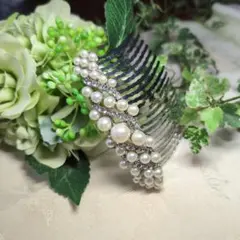 着物、ドレス　エレガントパールヘアコーム　簪