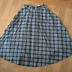 チェック柄フレアロングスカート 66