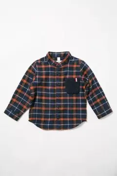 【60%OFF】新品子供服90 チェックシャツ F.P ネイビー オレンジ