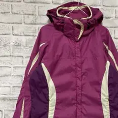コロンビア　マウンテンパーカーレディース　パープルS ロゴ刺繍アウトドア0120