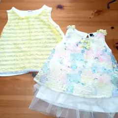 こども服80　S　GLOBAL WORK　黄色　イエロー　ベビー服　ノースリーブ