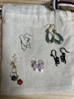 カジュアルピアスセット　樹脂フック