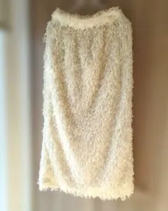 【NICE CLAUP】フェザースカート アイボリー 美品