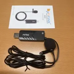 ☆長い有線式クリップ付USB接続ピンマイク