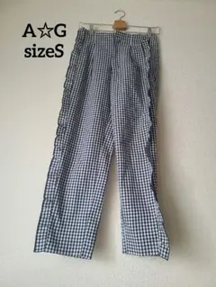aquagirlsizeS　ギンガムチェックサイドフリルパンツリンカブルZARA