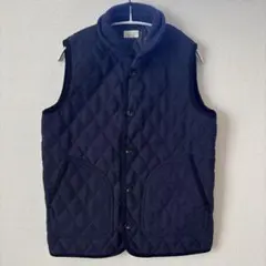 GLOBAL WORK ネイビー キルティング ベスト メンズ　M