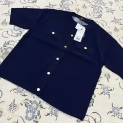 ★PLST UVカットレーヨンブレンド半袖カーディガン　レディースMサイズ新品★