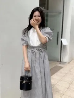 ロージーモンスター　ストライプ　ワンピース　ブラック【美品】のサムネイル