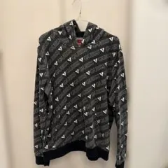 GUESS 総柄 ロゴ パーカー ブラック