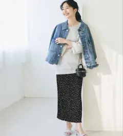 coca ドットプリーツスカート