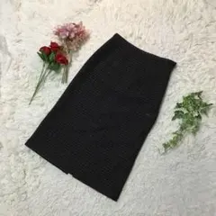 ほぼ美品【ナチュラルビューティーベーシック】膝丈スカート　ツィード　多色　XS