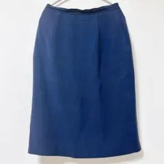 値下げ歓迎 ネイビー スエード風 ひざ丈スカート