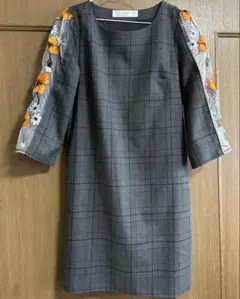 tocco closet ワンピース チェック 花柄 刺繍