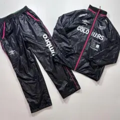 〈328〉UMBRO ナイロン セットアップ XL ブラック ピンク　上下セットのサムネイル
