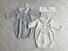 新品　50-70cm 新生児 カバーオール　オーガニックコットン　双子