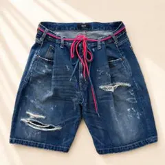 即完売 glamb グラムMessデニムショーツ M ダメージ加工 ハーフパンツのサムネイル