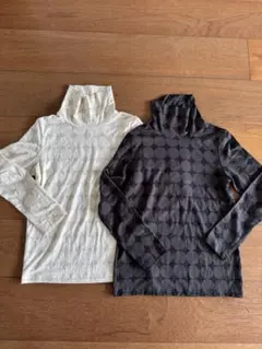 ユニクロ×マリメッコ ヒートテック 130 ハイネック 長袖 2枚セット 美品