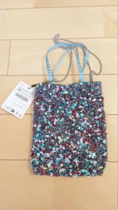 ザラ ZARA ビーズ スパンコール ショルダーバッグ ミニバッグ　新品未使用