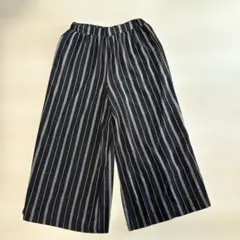 earth ワイドパンツ ブラックストライプ F