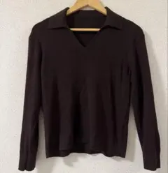 UNIQLO ウォッシャブルニット リブ ポロセーター　Lサイズ