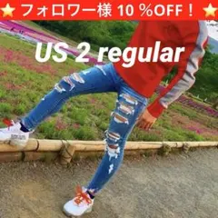 アメリカンイーグル ダメージジェギング スキニーデニム US2！希少大人気モデル