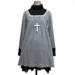 重ね着風ワンピース ドット タートル 森ガール coquette y2k