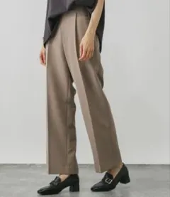 グローバルワーク　ウツクシルエットイージーWクロスストレートパンツ/495820