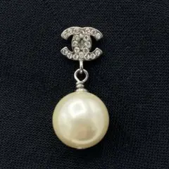CHANEL ココマーク ラインストーン 07 A フェイクパール 片耳ピアス
