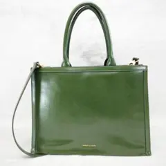 【美品】チャールズアンドキース ラージダブルハンドル トートバッグ　バッグ　鞄