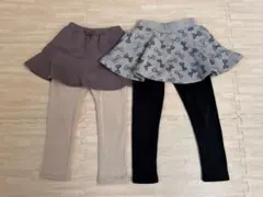 みいさま　グレーのみ　スカート付きレギンス 裏起毛 2点セット 110サイズ