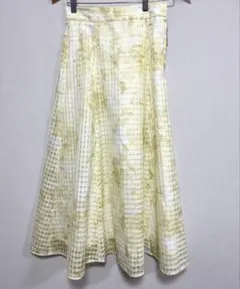 【MISCH MASCH】スクエアレース水彩フラワースカート