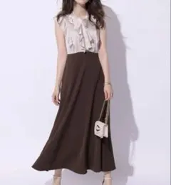 【未使用】アプワイザーリッシェ　ラッフルボウタイドッキングワンピース　タグ付き