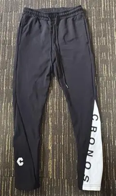 CRONOS クロノス 黒のジョガーパンツ サイドストライプ付き 新品 L
