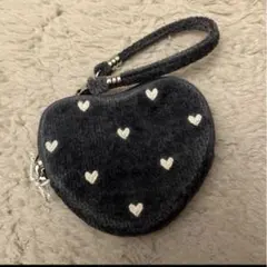 未使用 新品 タグ付 FEILERLoverary チェリー柄ハート型ポーチ 黒