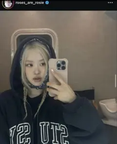 STUSSY OUTLINE ZIP HOODIE BLACKPINK ロゼ着用 - メルカリ