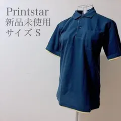 【新品未使用】Printstar ポロシャツ レディーストップス 半袖 ネイビー