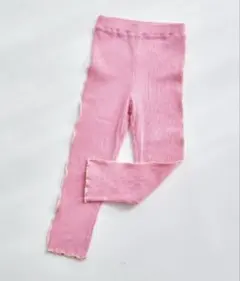 pairmanon ピンク リブコットン 配色メローレギンス 90㎝