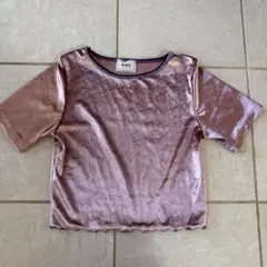 W.W.G. ベルベット 半袖Tシャツ ピンク