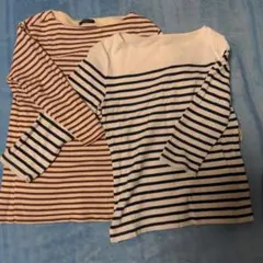 トップス　ボーダーＴシャツ　２枚セット　七分袖