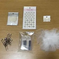 【即日発送】結婚式　小物　ヘッドドレス　ピアス　パールシール　ウェルカムスペース